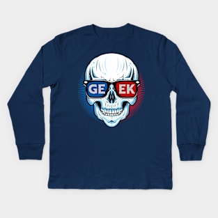 Geek Glasses Skull Kids Long Sleeve T-Shirt